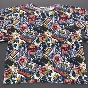 VTG Extra Touch Sweater Men 2X Abstract Geometric Pattern Crewneck 90s 3/4 Sleev